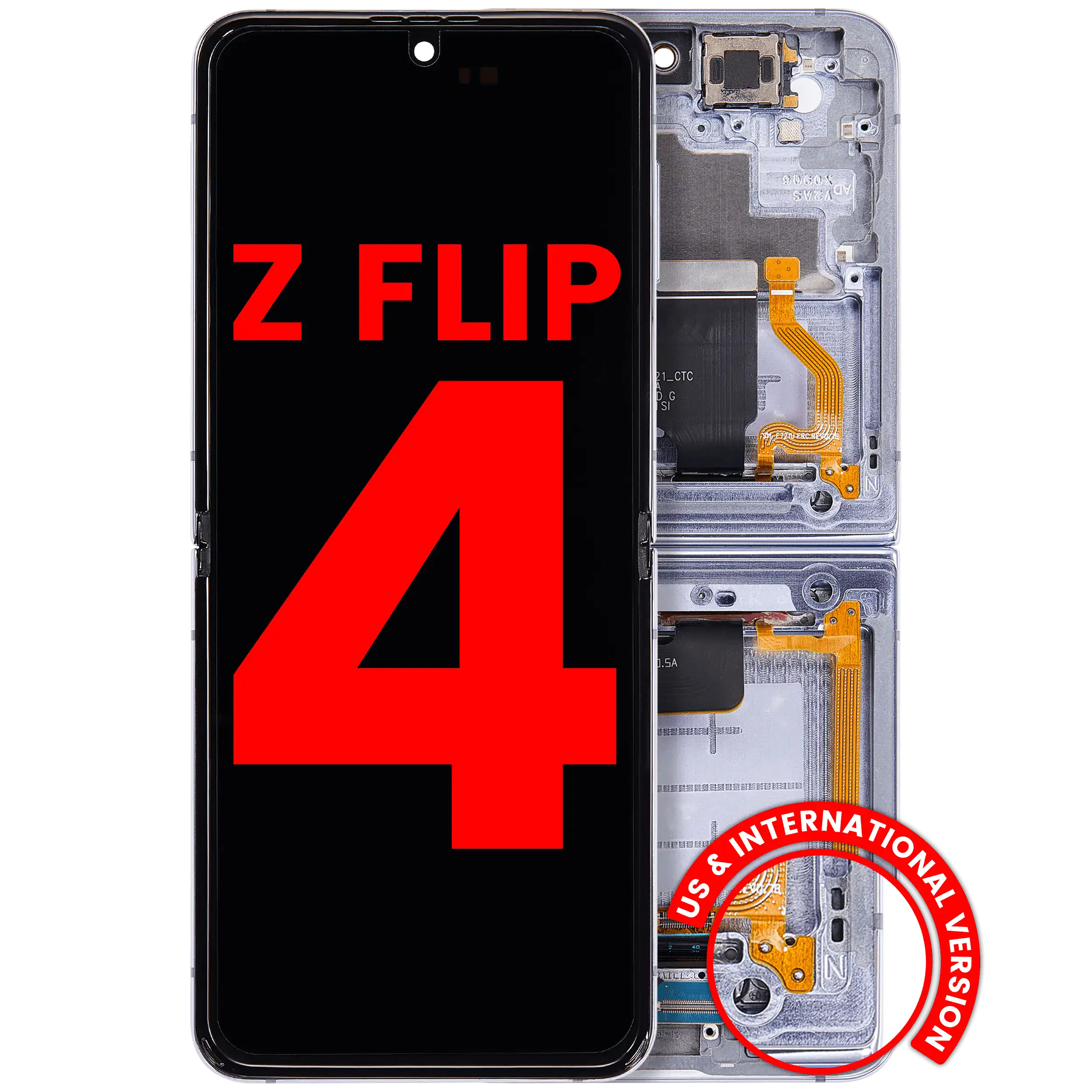 Inner OLED Assembly With Frame Compatible For Samsung Galaxy Z Flip 4 5G (F721) (US & International Version) (Aftermarket Plus) (Blue)