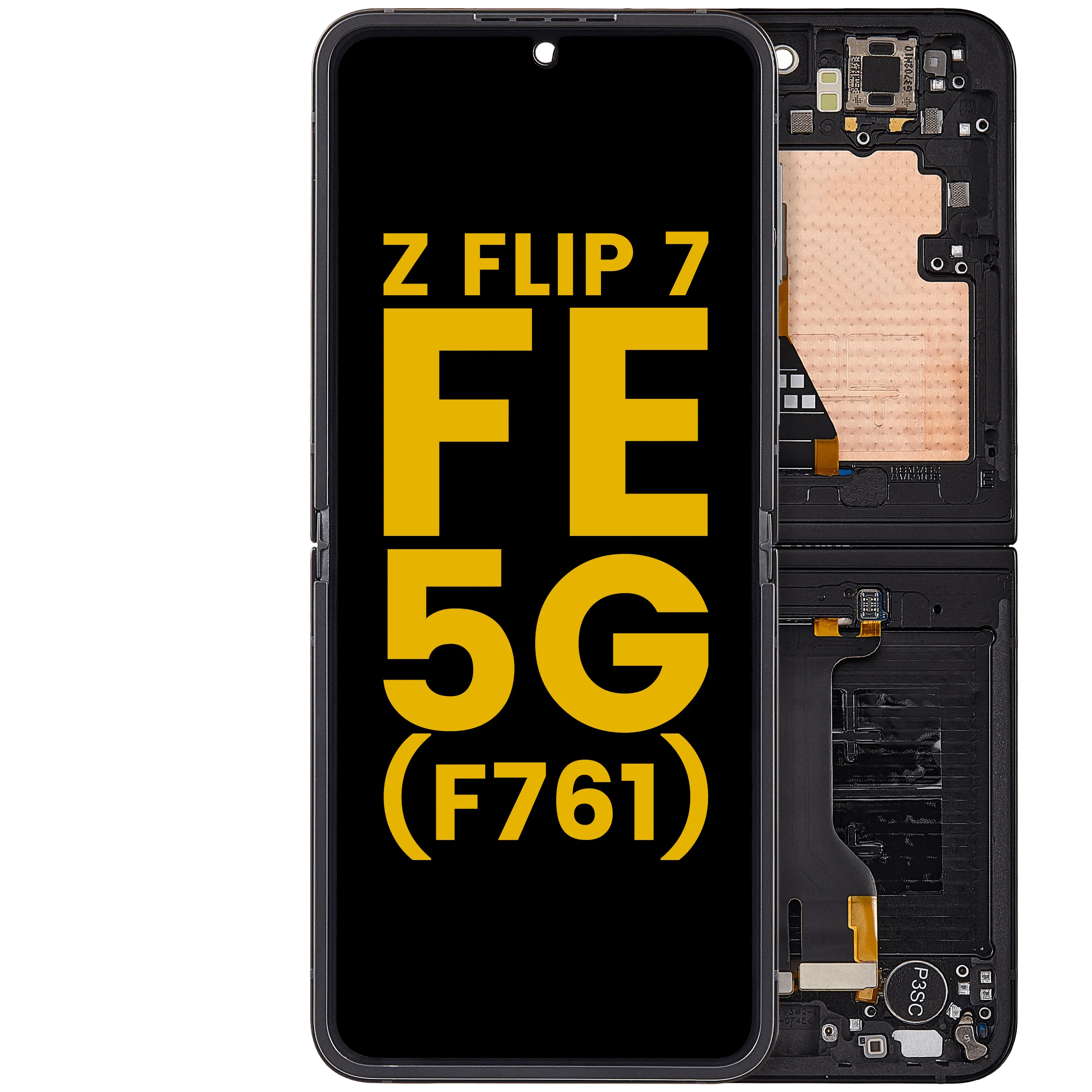 Inner OLED Assembly With Frame Compatible For Samsung Galaxy Z Flip 7 FE 5G (F761) (US & International) (Black)