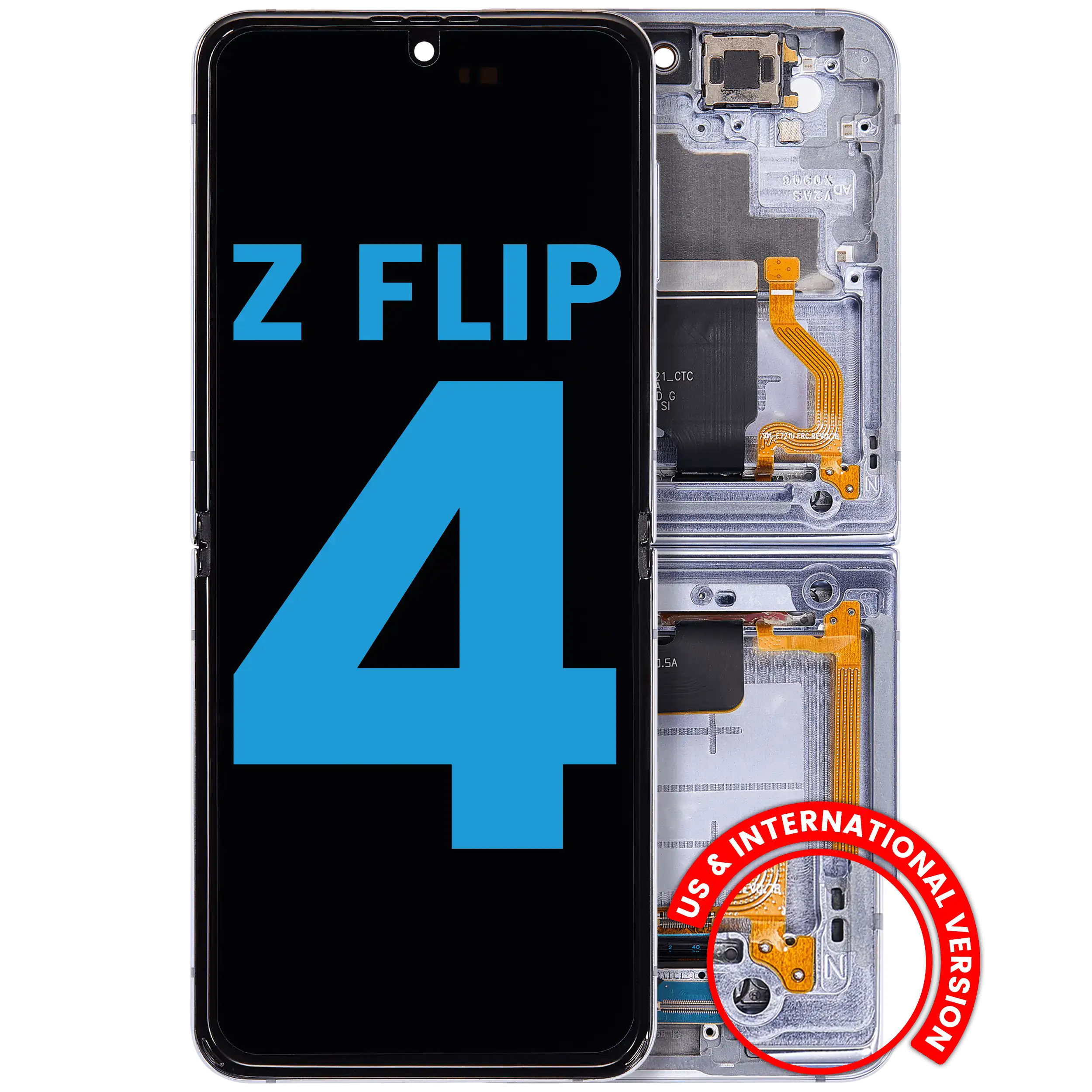 Inner OLED Assembly With Frame Compatible For Samsung Galaxy Z Flip 4 5G (F721) (US & International Version) (Blue)