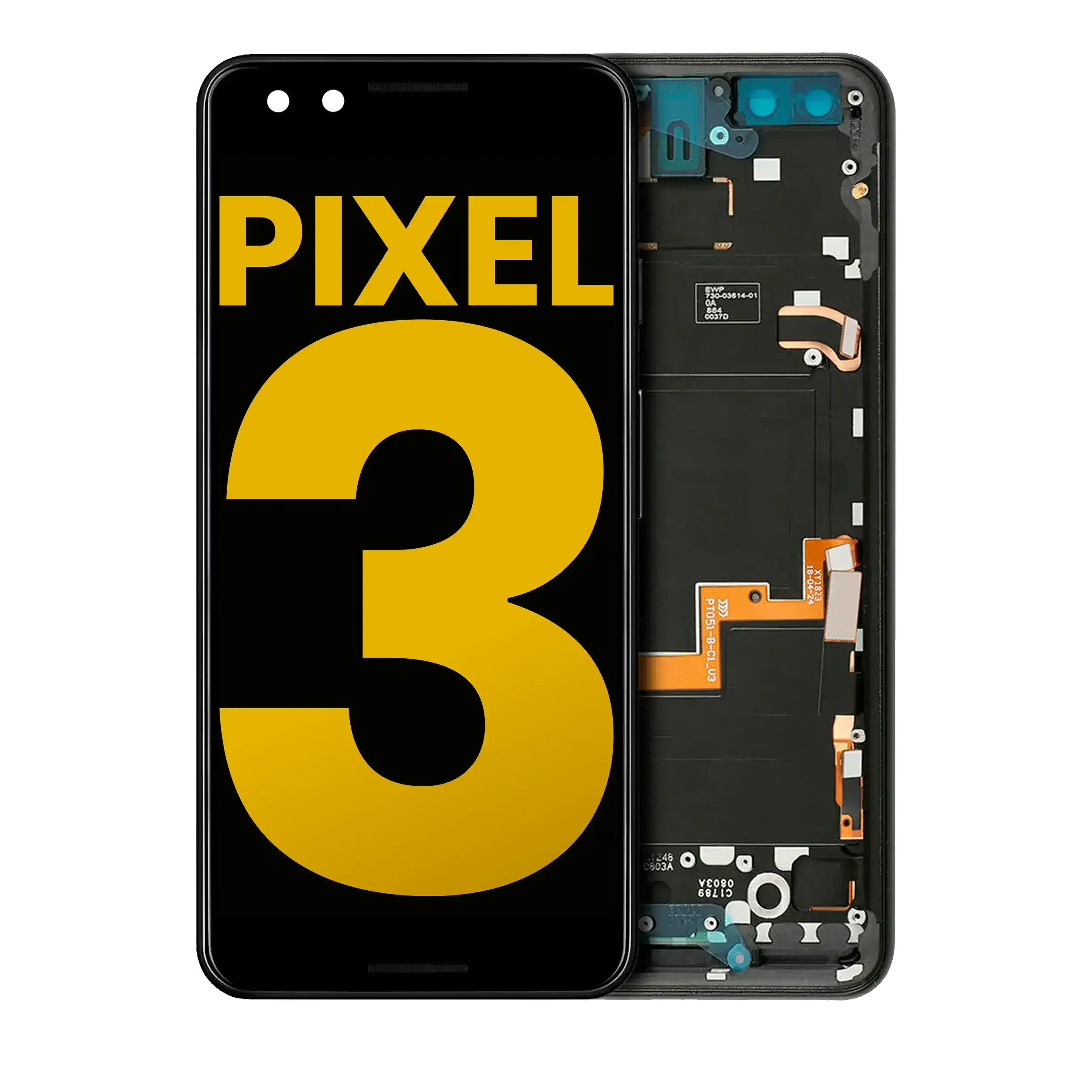 OLED Assembly With Frame For Google Pixel 3 (Just Black)